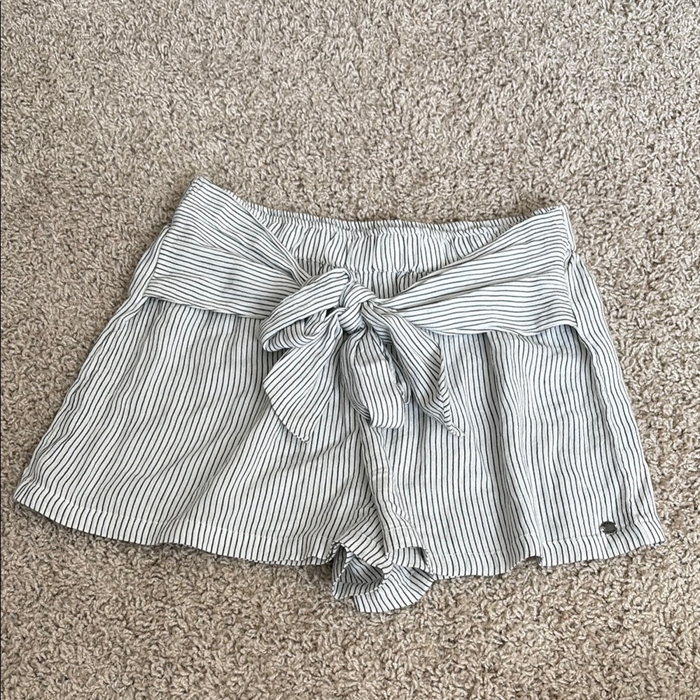 Striped Women's Shorts with Bow Tie